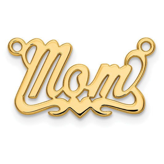 14k Yellow Gold Polished Heart Name Plate