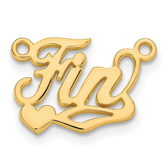 14k Yellow Gold Polished Heart Name Plate