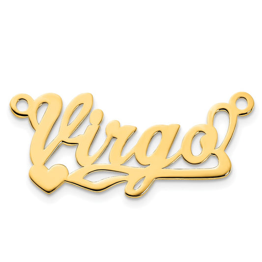 14k Yellow Gold Polished Heart Name Plate