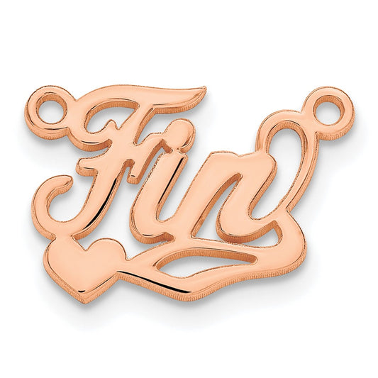 14k Rose Gold Polished Heart Name Plate