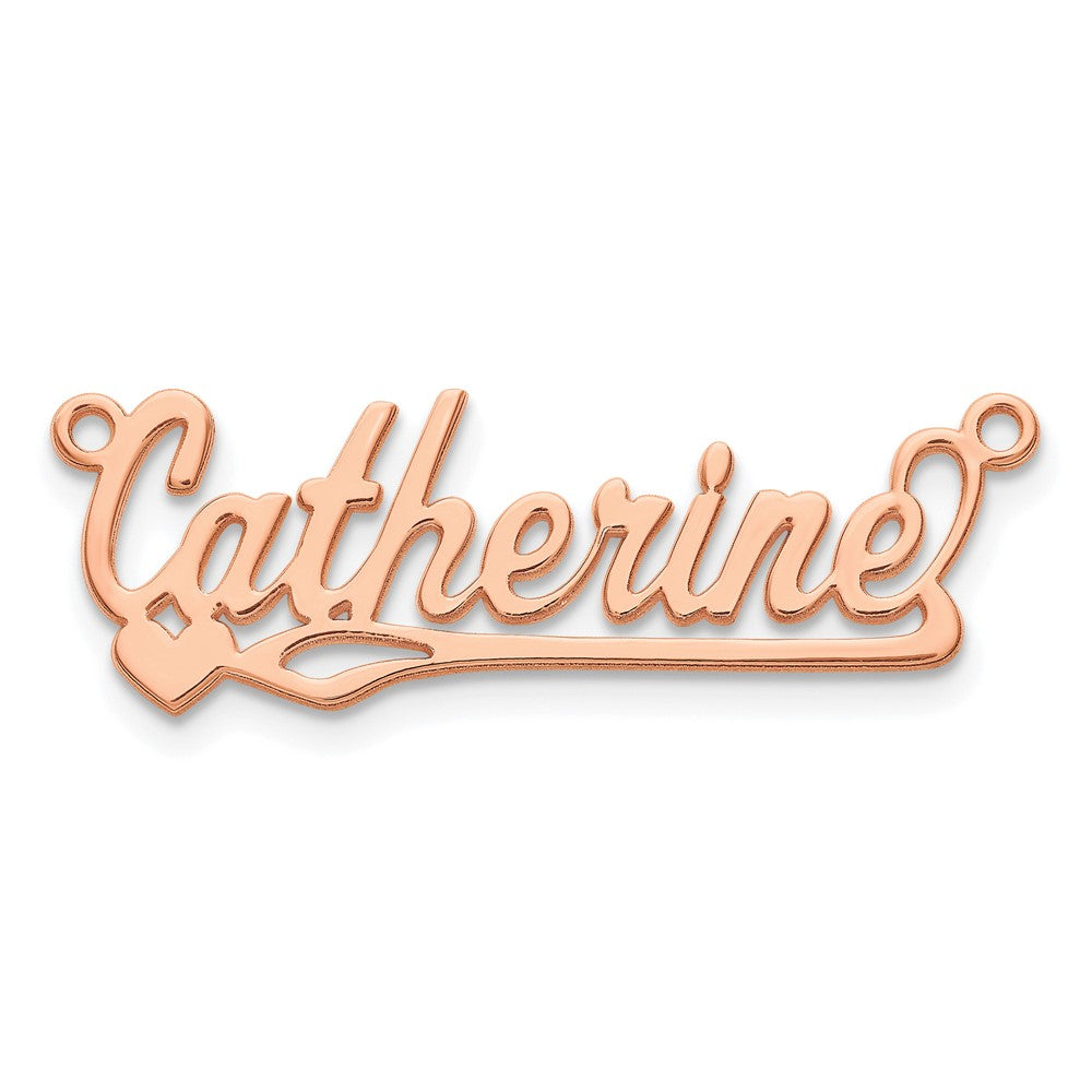 14k Rose Gold Polished Heart Name Plate