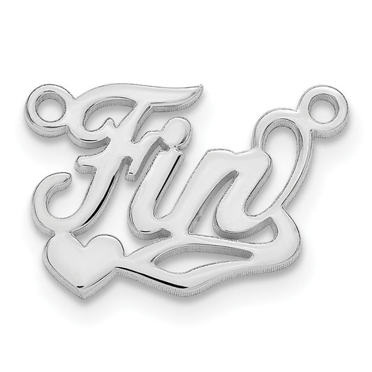 10k White Gold Polished Heart Name Plate