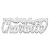 14k White Gold Diamond-cut Heart Name Plate