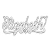14k White Gold Diamond-cut Heart Name Plate