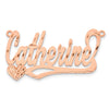 14k Rose Gold Diamond-cut Heart Name Plate