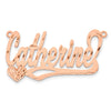 14k Rose Gold Diamond-cut Heart Name Plate