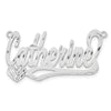 10k White Gold Diamond-cut Heart Name Plate