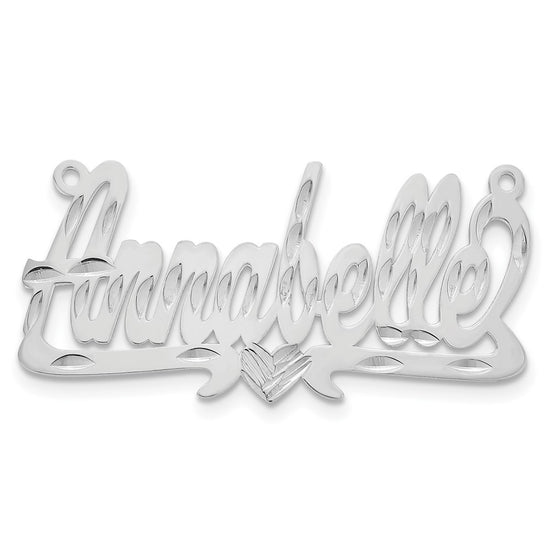 10k White Gold Diamond-cut Heart Name Plate