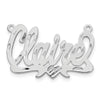 10k White Gold Diamond-cut Heart Name Plate
