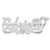 14k White Gold Diamond-cut Heart Name Plate