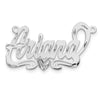 10k White Gold Diamond-cut Heart Name Plate