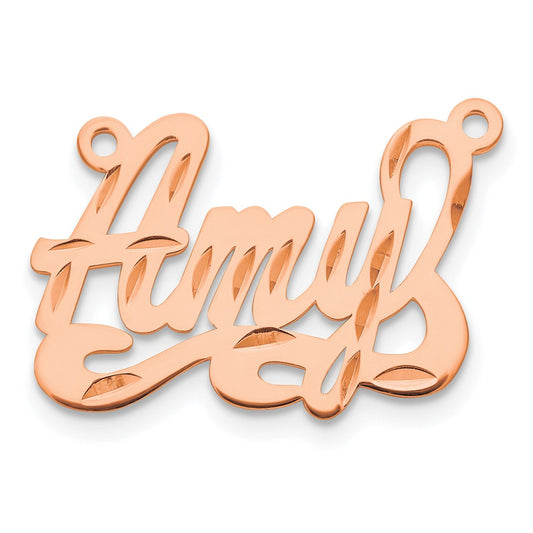 14k Rose Gold Diamond-cut Name Plate