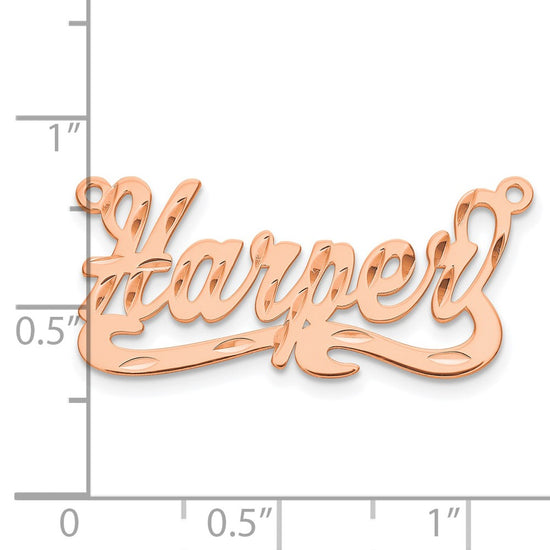 14k Rose Gold Diamond-cut Name Plate