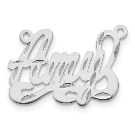 14k White Gold Diamond-cut Name Plate