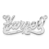 10k White Gold Diamond-cut Name Plate