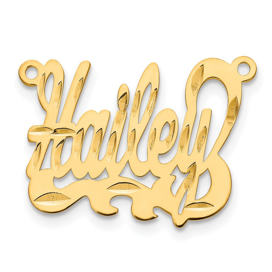 14k Yellow Gold Diamond-cut Name Plate