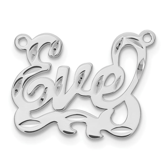 10k White Gold Diamond-cut Name Plate