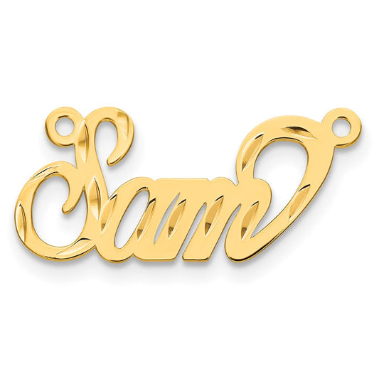 14k Yellow Gold Diamond-cut Name Plate