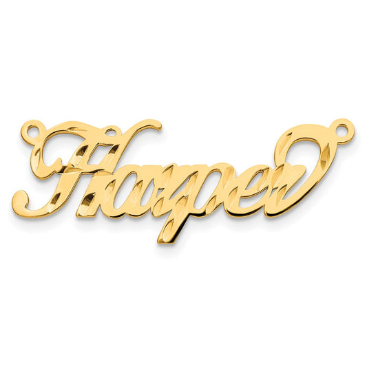 14k Yellow Gold Diamond-cut Name Plate
