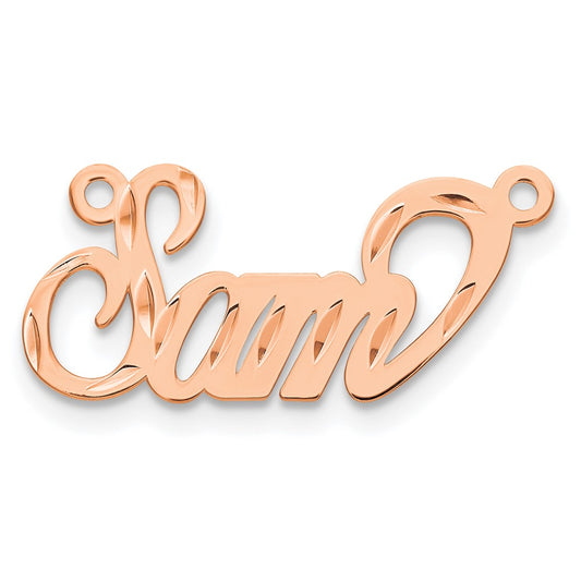 14k Rose Gold Diamond-cut Name Plate