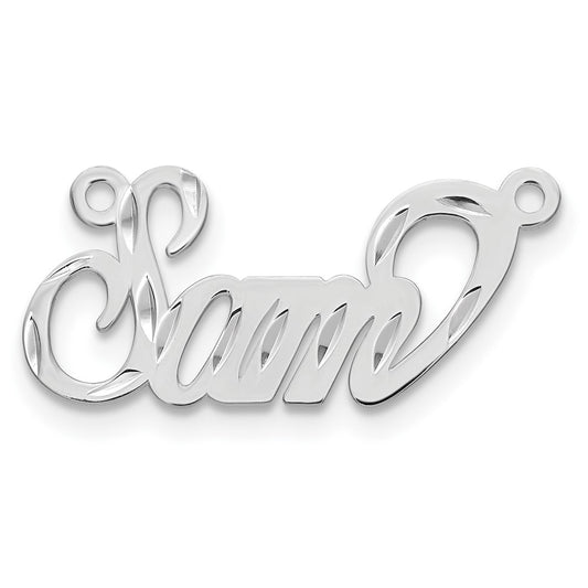 10k White Gold Diamond-cut Name Plate