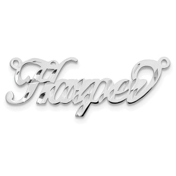 14k White Gold Diamond-cut Name Plate