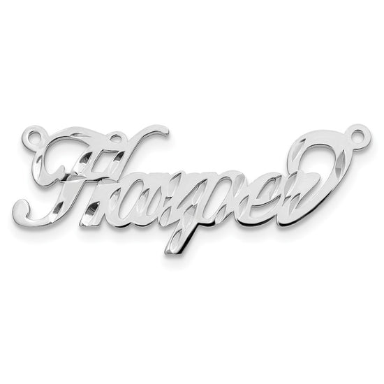 10k White Gold Diamond-cut Name Plate