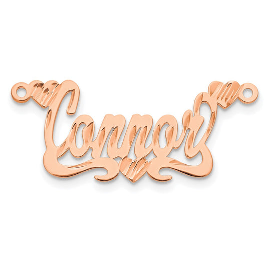 14kk Rose Gold Diamond-cut Hearts Name Plate