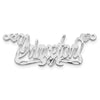 10K White Gold Diamond-cut Hearts Name Plate