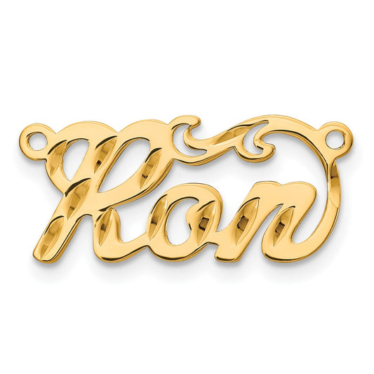 14k Yellow Gold Diamond-cut Name Plate