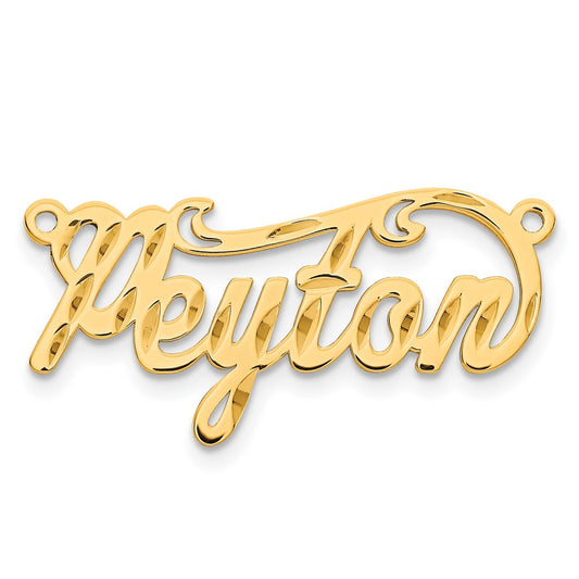 14k Yellow Gold Diamond-cut Name Plate