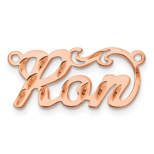 14k Rose Gold Diamond-cut Name Plate