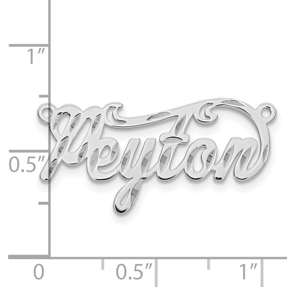 10k White Gold Diamond-cut Name Plate