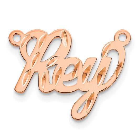 14k Rose Gold Diamond-cut Name Plate