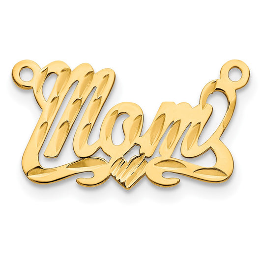 14k Yellow Gold Diamond-cut Heart Name Plate