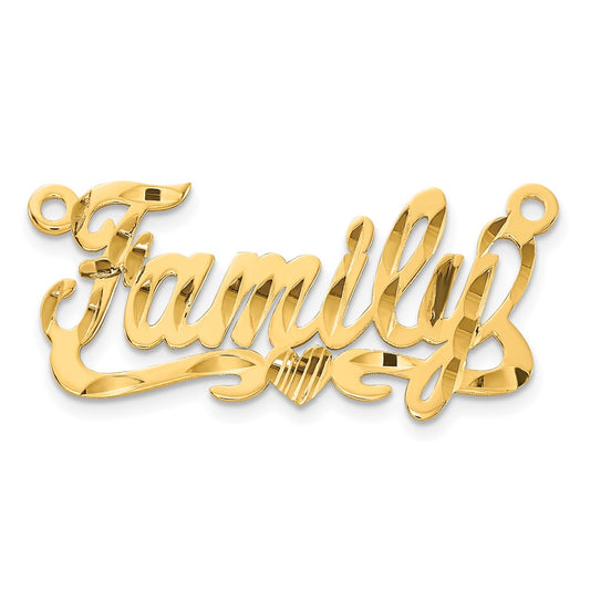 14k Yellow Gold Diamond-cut Heart Name Plate