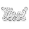 10k White Gold Diamond-cut Heart Name Plate
