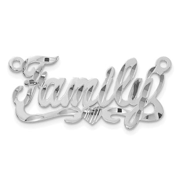 10k White Gold Diamond-cut Heart Name Plate