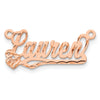 14k Rose Gold Diamond-cut Heart Name Plate