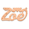 14l Rose Gold Satin Diamond-cut Heart Name Plate