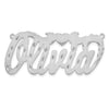 10k White gold Satin Diamond0cut Heart Name Plate
