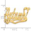 14k Yellow Gold Satin Diamond-cut Heart Name Plate