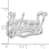 10k White Gold Satin Diamond-cut Heart Name Plate