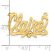 14k Yellow Gold Satin Diamond-cut Heart Name Plate