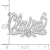 14k White Gold Satin Diamond-cut Heart Name Plate