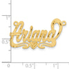 14k Yellow Gold Satin Diamond-cut Heart Name Plate