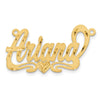 14k Yellow Gold Satin Diamond-cut Heart Name Plate