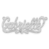 10k White Gold Satin Diamond-cut Heart Name Plate