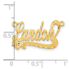 14k Yellow Gold Satin Diamond-cut Heart Name Plate