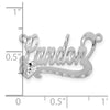 14k White Gold Satin Diamond-cut Heart Name Plate